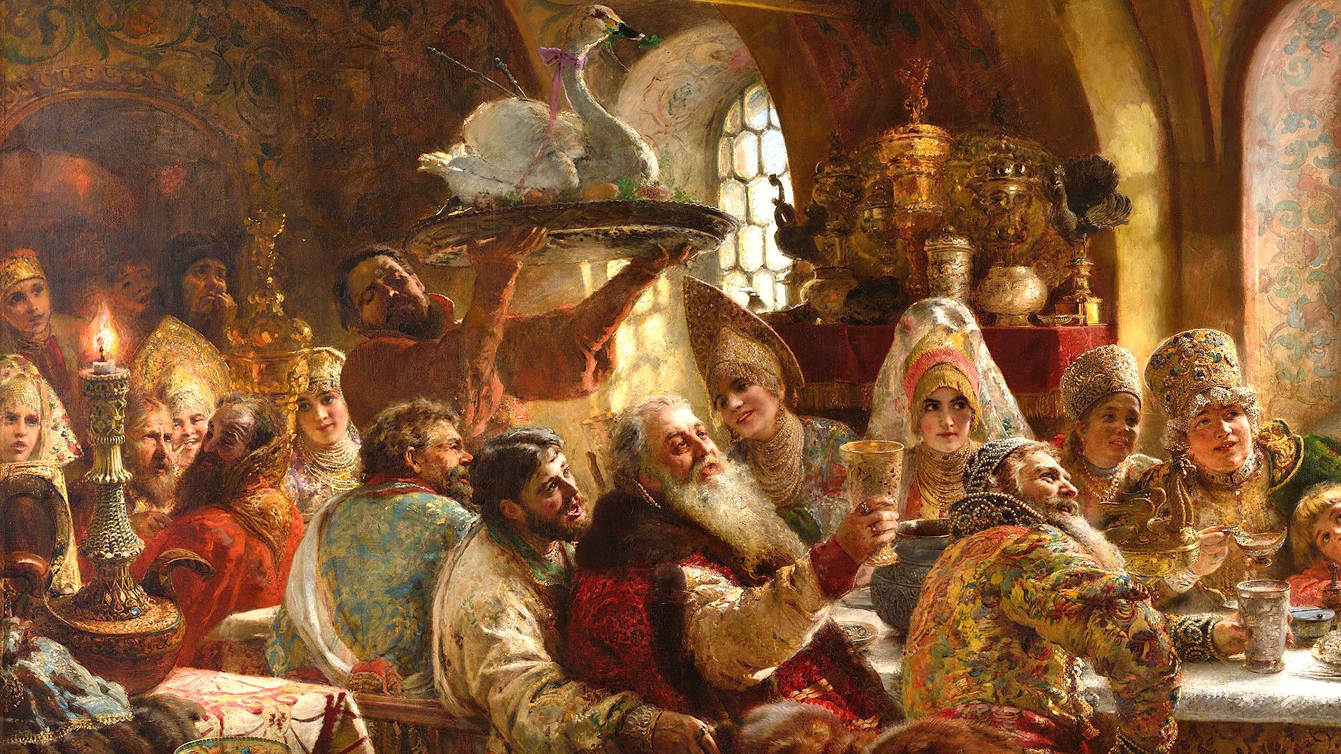 К.Е. Маковский - «Боярский свадебный пир в XVII веке», 1883г.